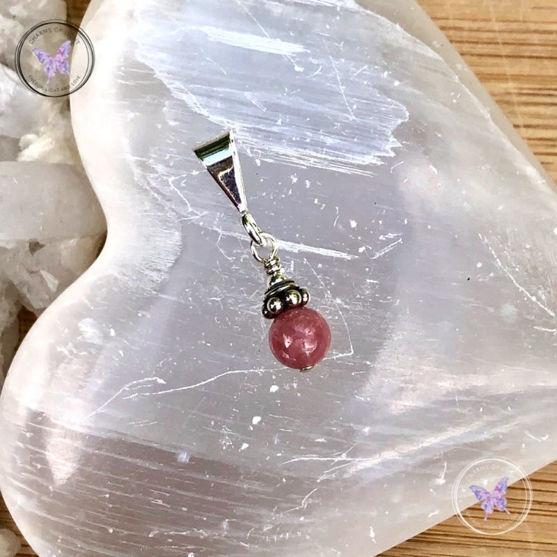 Rhodochrosite Silver Pendant